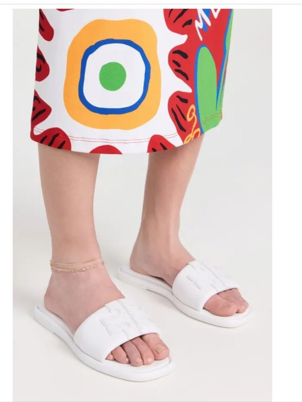 Tory Burch White Double-T Slide Sandal Optic White Size 9.5 NIB - Picture 5 of 5
